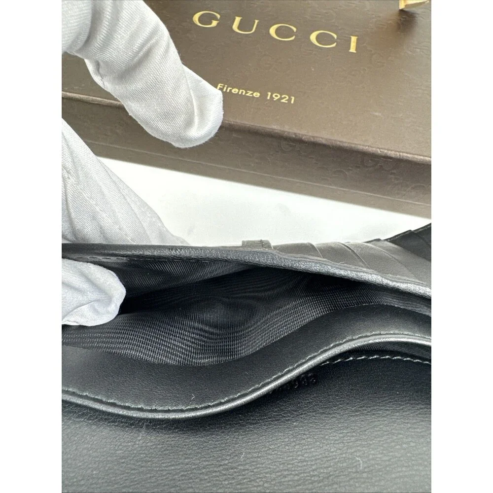GGucci Bi-fold Long Wallet Python Snake Skin Leather Black - Picture 10 of 16